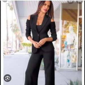 Cold Shoulder Black Blazer size 12 from Boston Proper